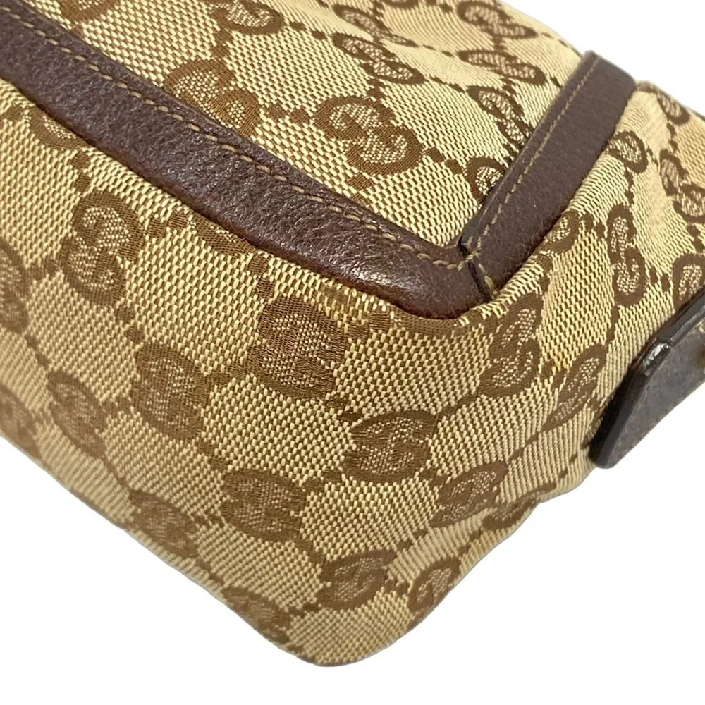 Gucci GG Pattern, Abbey Handbag 130939 Beige Dark Brown Jacquard Leather